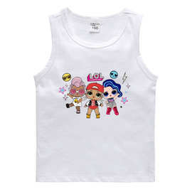 火兔2023夏装儿童背心韩版棉质休闲打底衫吸汗糖果中小童无袖汗衫