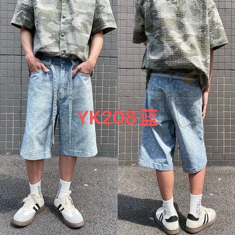 Men's denim shorts High-Quality American Rhinestone Denim|undefined
