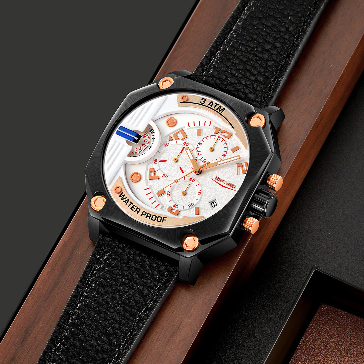 Reloj de cuarzo multifuncional nocturno impermeable para hombres, reloj de cuarzo transfronterizo para la fábrica de origen