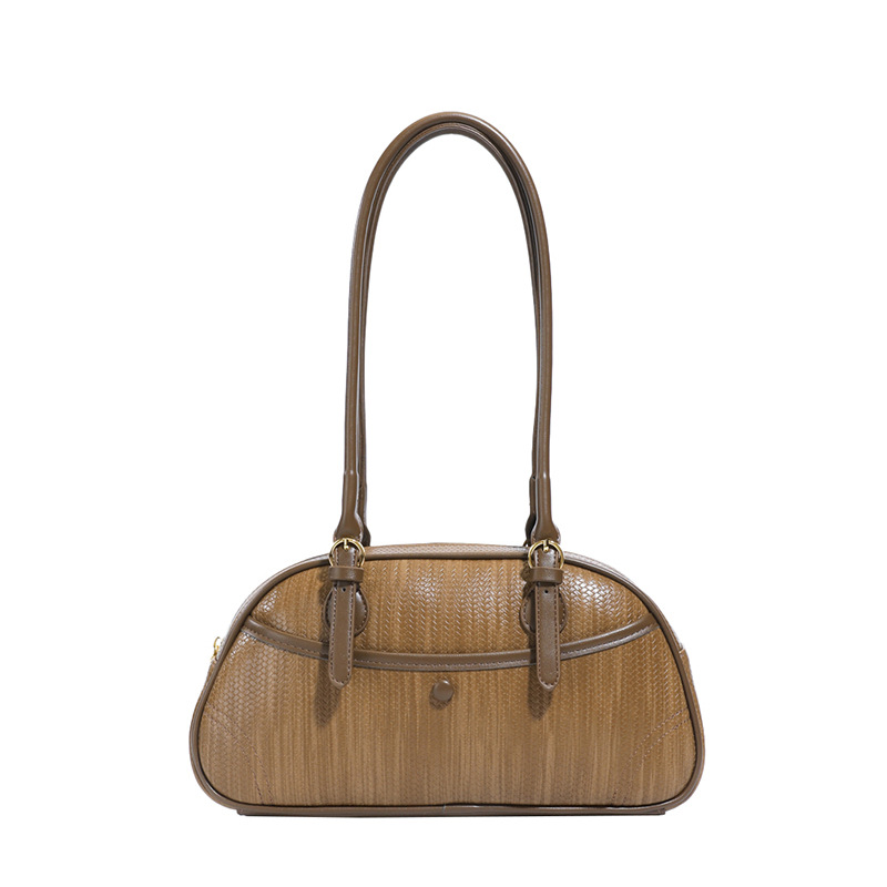 Transfronterizos de alto nivel bolsos portátiles de Boston para mujeres otoño y invierno 2025 nuevo retro bolsos de hombro extranjeros bolsos de moda bajo la axila