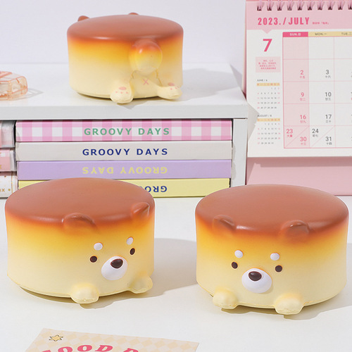 Cheese Dog Cake Slow Recovery Toy Creative Animal Bread Simulation Food Squeeze Fun Stress Relief Toy
