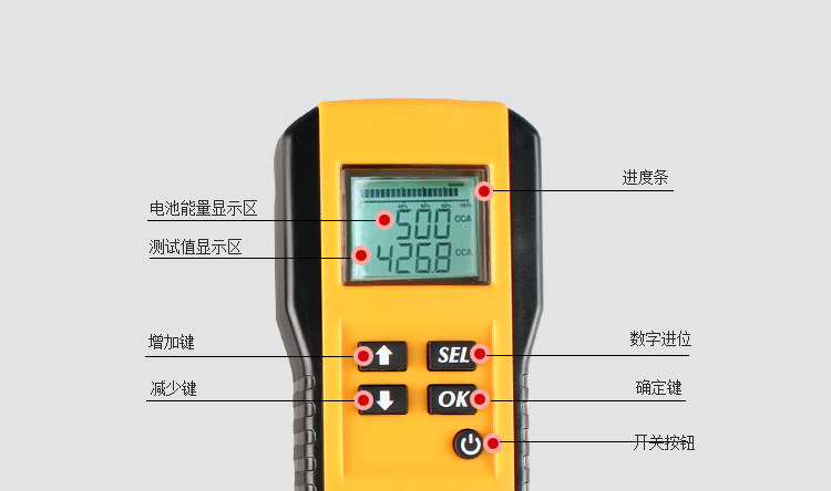 12V English battery tester, car battery health and lifespan internal resistance detection instrument AE300 factory