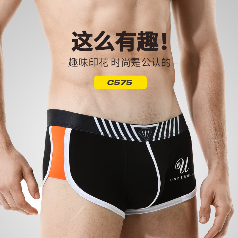 Ropa interior de algodón de los hombres boxeadores jóvenes moda personalidad niños cómodos transpirable boxeador verano Pantalones cortos delgados