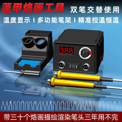 Wen Style Engraving Machine with Gourd Wood Board and Burnishing Tools Set, Wood Burning Pen Electric Iron Engraving Brush