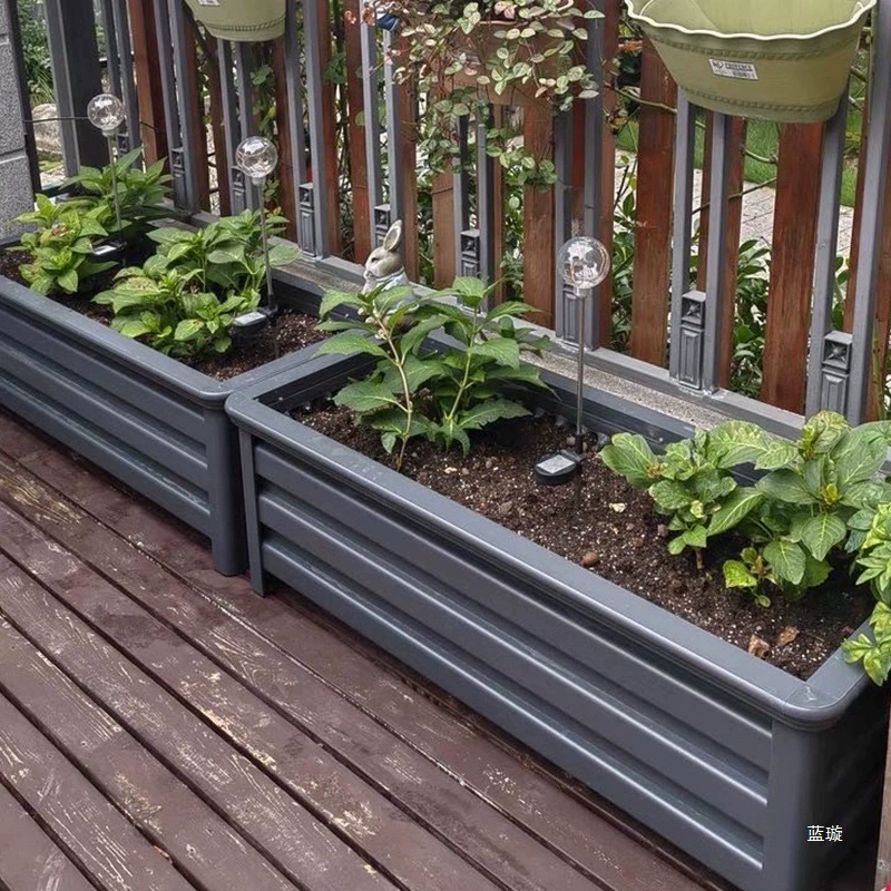 Цветочная коробка из алюминиевого сплава, комбинированный забор для открытого двора, балкон, большой цветочный желоб, прямоугольный цветочный горшок, ящик для посадки овощей