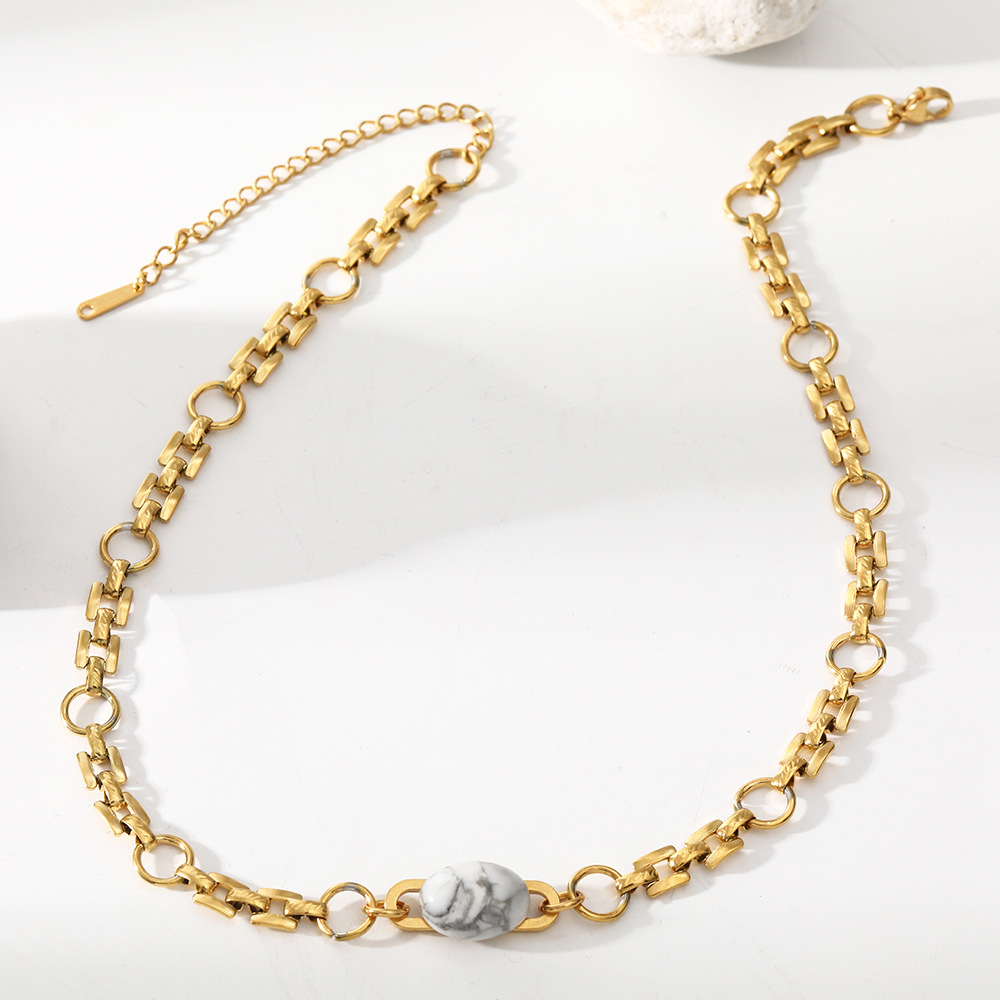 1 Pair Fashion Geometric Stainless Steel Plating Zircon Necklace_colorza_8