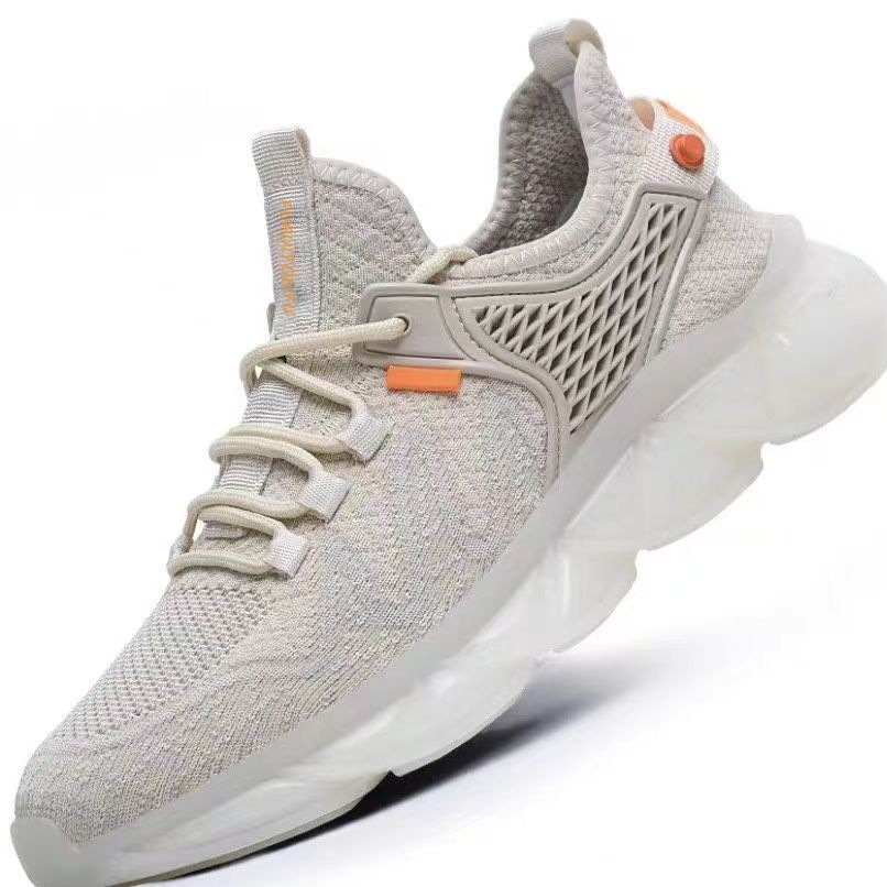 Nuevos zapatos deportivos para hombres a principios de la primavera 2025 tendencia zapatos casuales transpirables zapatos tejidos voladores de alta gama al por mayor