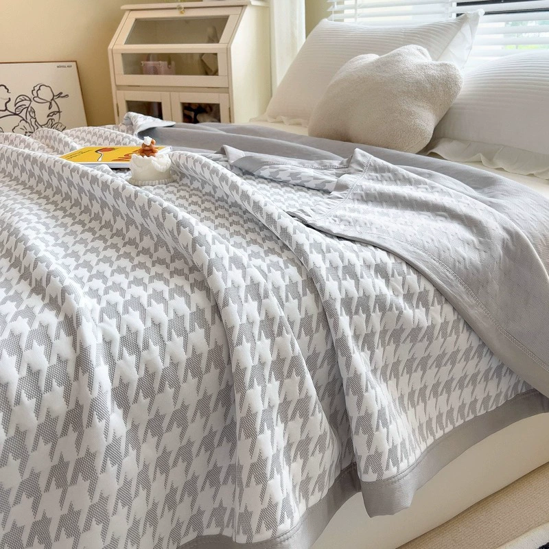 Knitted cotton duvet for office, summer sofa for sleep, towel, cool duvet