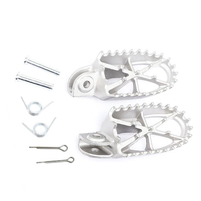 Off-Road Motorcycle Modified Pedals Cqr Huayang Bosuer Modified Stainless Steel Pedals Front Pedals (Motorcycle pedals) - a-pair-of-silver-pedals