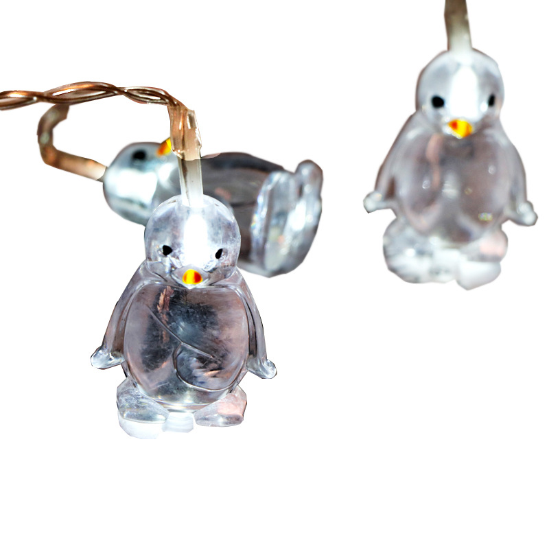 Navidad nueva iluminación pingüino Cadena de luz 10 LED luces decorativas luces de modelado de animales transfronterizos lámparas de mercancías continuas
