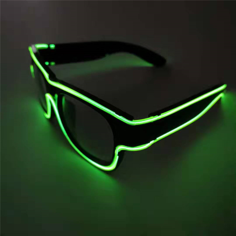 Fabricante suministro de gafas luminosas inalámbricas recargables de luz fría, gafas luminosas transfronterizas de discotecas, bares, fiestas, gafas luminosas LED
