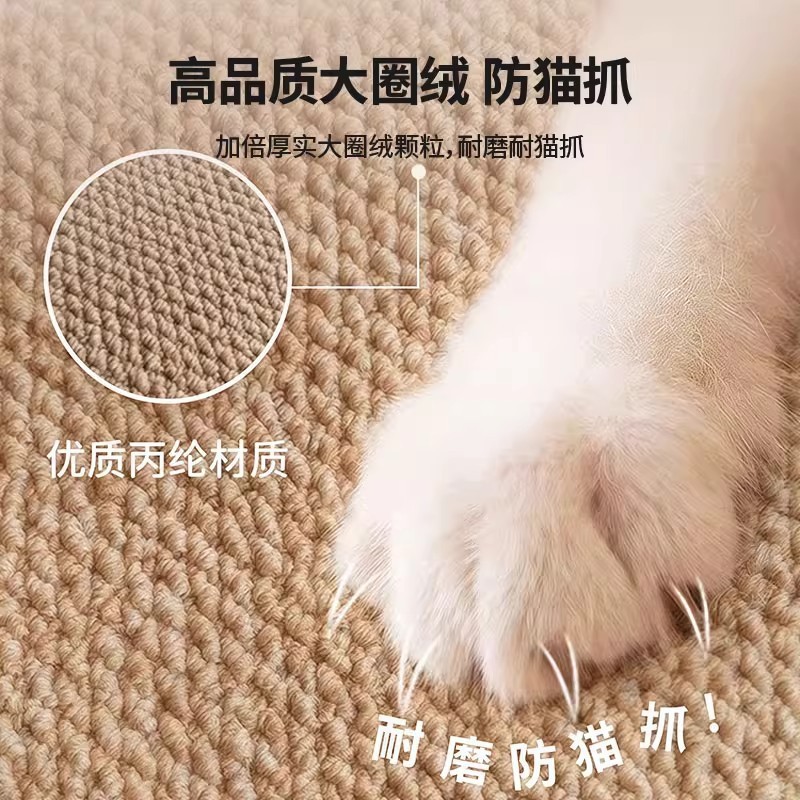 日式纯色客厅地毯家用菠萝圈防猫抓地毯耐磨加厚易打理仿剑麻地毯|undefined
