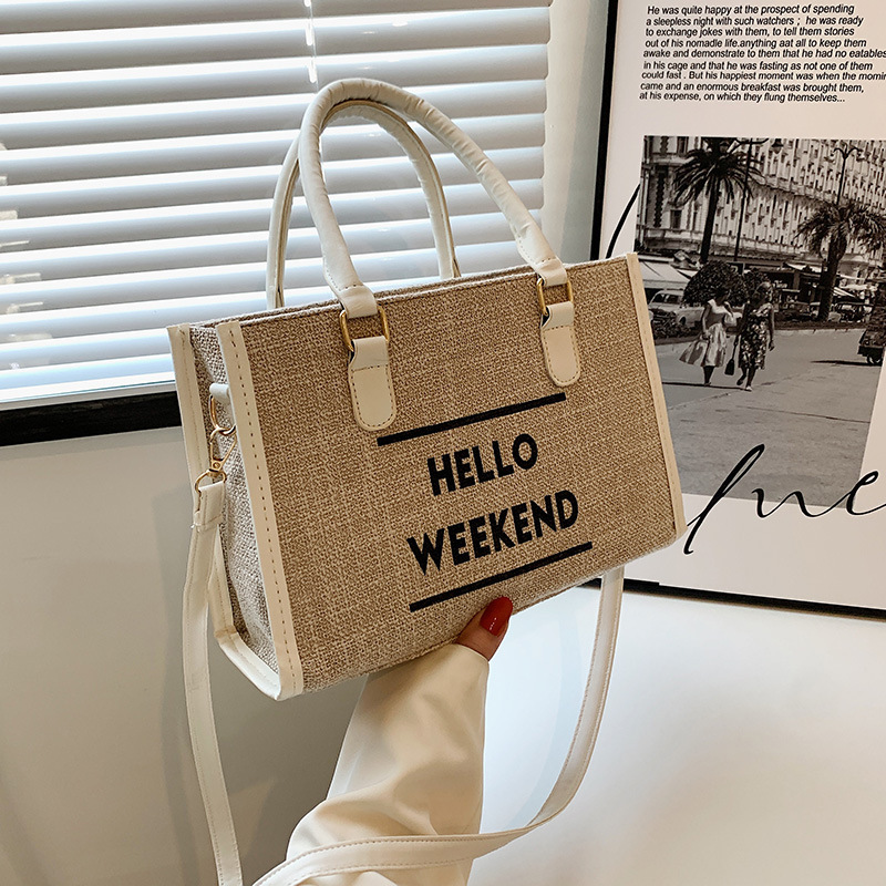 Simple retro lienzo de moda de hombro bolsa de mano para mujeres 2022 nueva moda casual bolso de mano ligero de gran capacidad