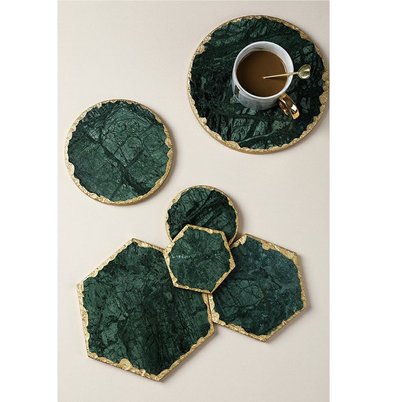 Nordicins verde mármol natural Phnom Penh bandeja cosmética almacenamiento props de disparo decoración de blando para el hogar