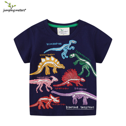 Children's Summer 2025 T-Shirts with Glow-in-the-Dark Dinosaurs for Boys, Short-Sleeve Tops, Children's T-Shirts from Factory