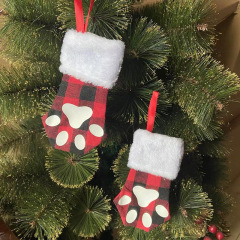 国境を越えた新しいクリスマス装飾犬の足のカトラリーセットクリスマスギフトバッグレストランデスクトップキッチン用品装飾卸売