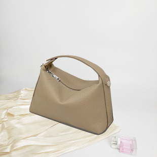 Bag Women's Genuine Leather 2025 New Lunch Box Lunch Box Boston Bag Top Layer Cowhide Crossbody Niche Single Shoulder Oblique