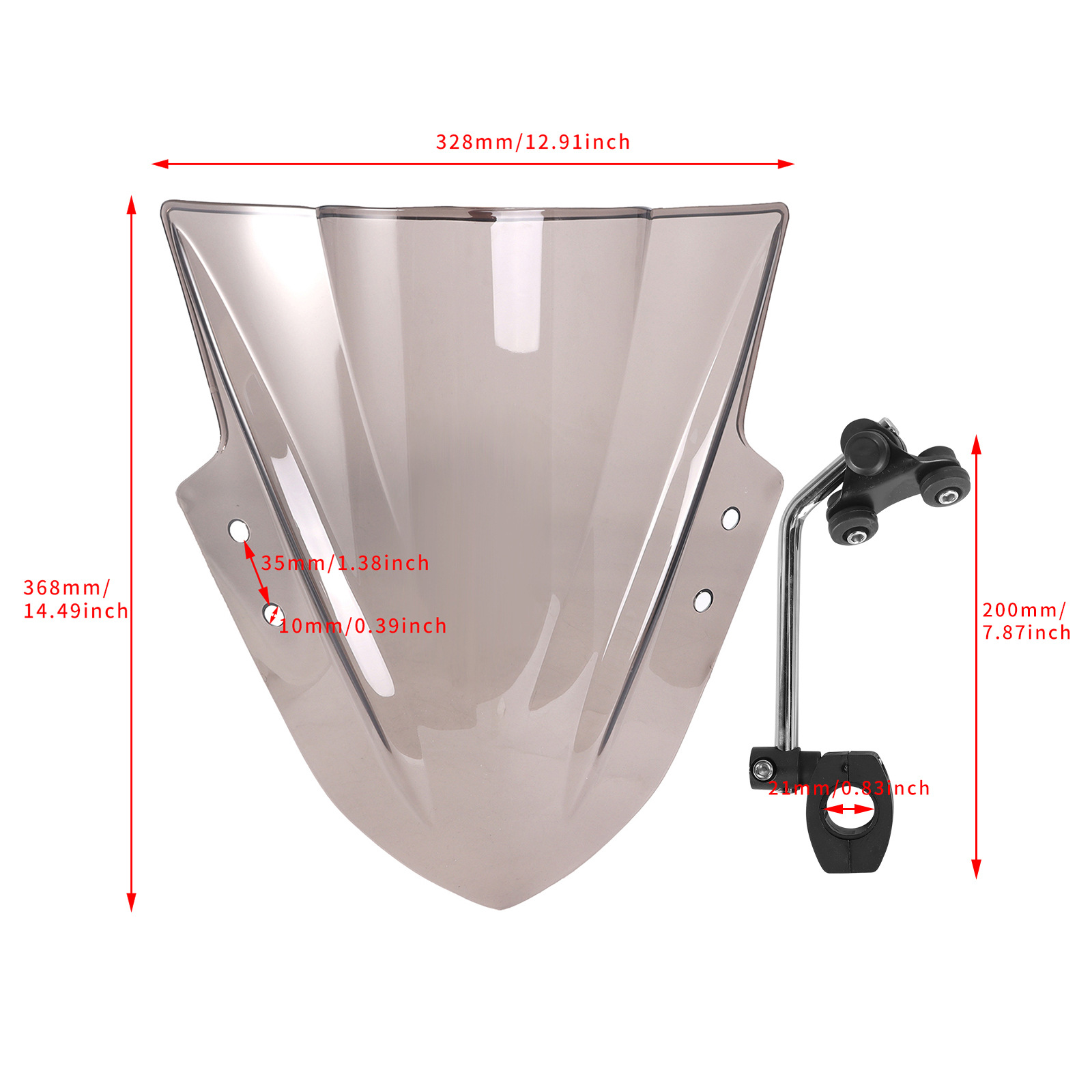 Suitable for 2013-2017 Kawasaki 300 R Ex300 Ex300R Black Windshield Deflector Windshield