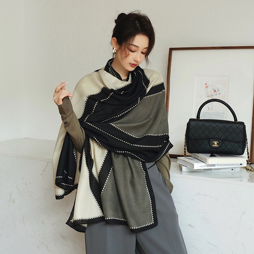 New Cotton Linen Scarf for Women Spring Summer Air-Conditioned Room Warming Large Shawl Outerwear Cape Dual-Use Neck Scarf Trendy