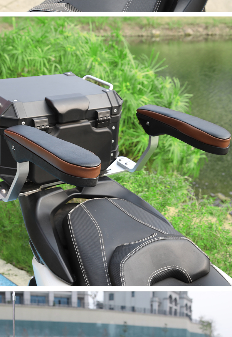 Motorcycle rear seat armrest, foldable, suitable for electric scooters and mopeds, universal modification, child safety armrest with back support
