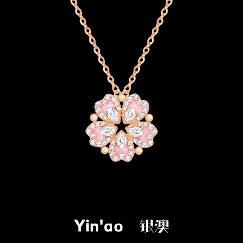 S925纯银爱心项链磁吸一款两戴夏季森系小众高级感送女友礼物高档