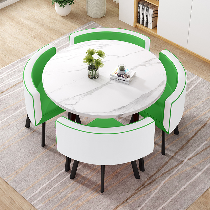 White stone root circle + green and white two-color leather + black creel