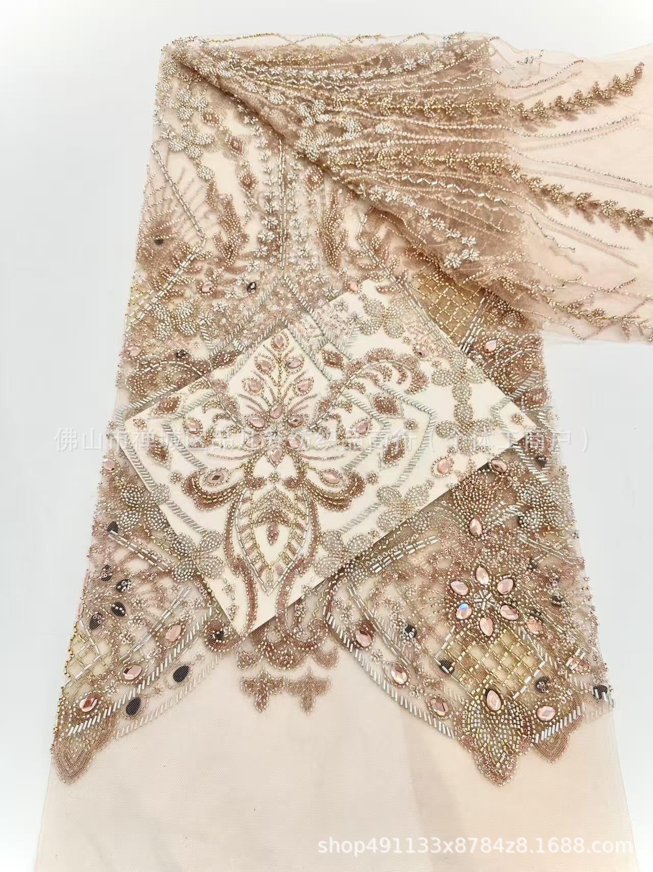 Alta sensibilidad brillante vestido de boda vestido de moda cena falda de pescado vestido tela bordada al por mayor transfronteriza