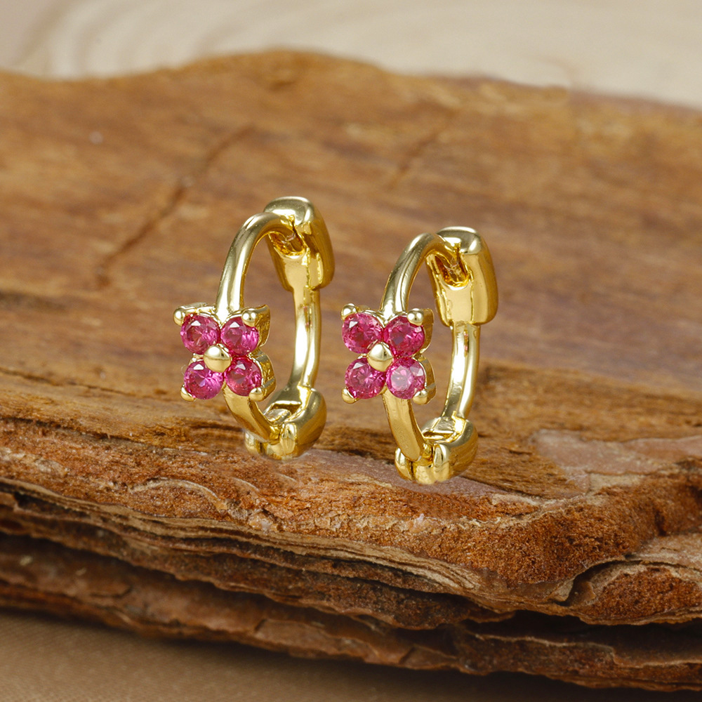 1 Par Elegante Geométrico Gotitas De Agua Enchapado Cobre Circón Pendientes De Gota Aretes display picture 6