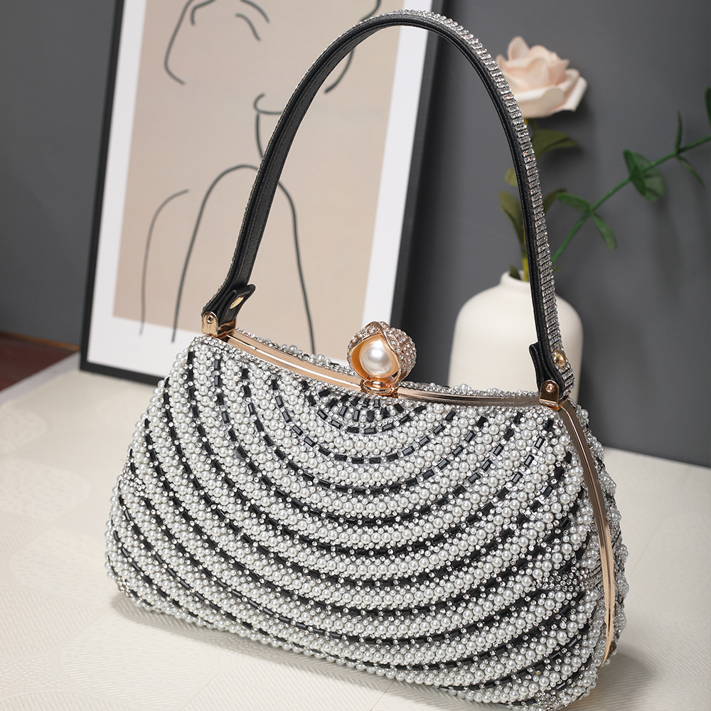 Vintage Perlenbesetzte Diamant Abendtasche Für Elegante Damen_voghion.com