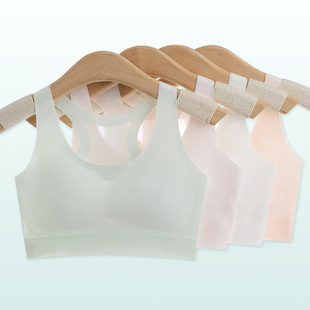 Girls' Sports Underwear Shockproof Running Vest Junior High School High School Students Two or Three Stages Girls' Bra Large Elastic Vest