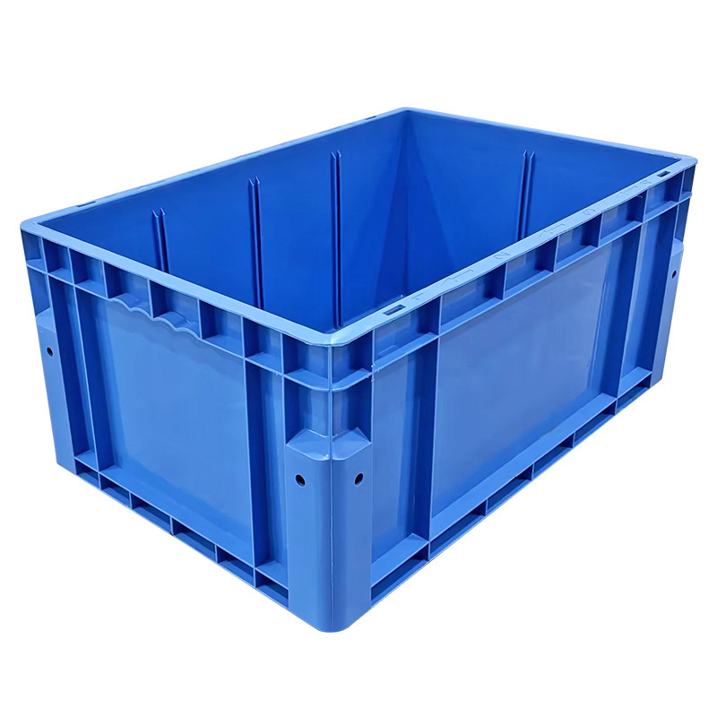 Caja de circulación de plástico de almacenamiento vertical con ángulo de envoltura grueso anticolisión apilable y placa de partición de acoplamiento de goma image 6
