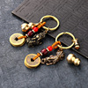Retro bronze keychain, copper woven car keys, wholesale