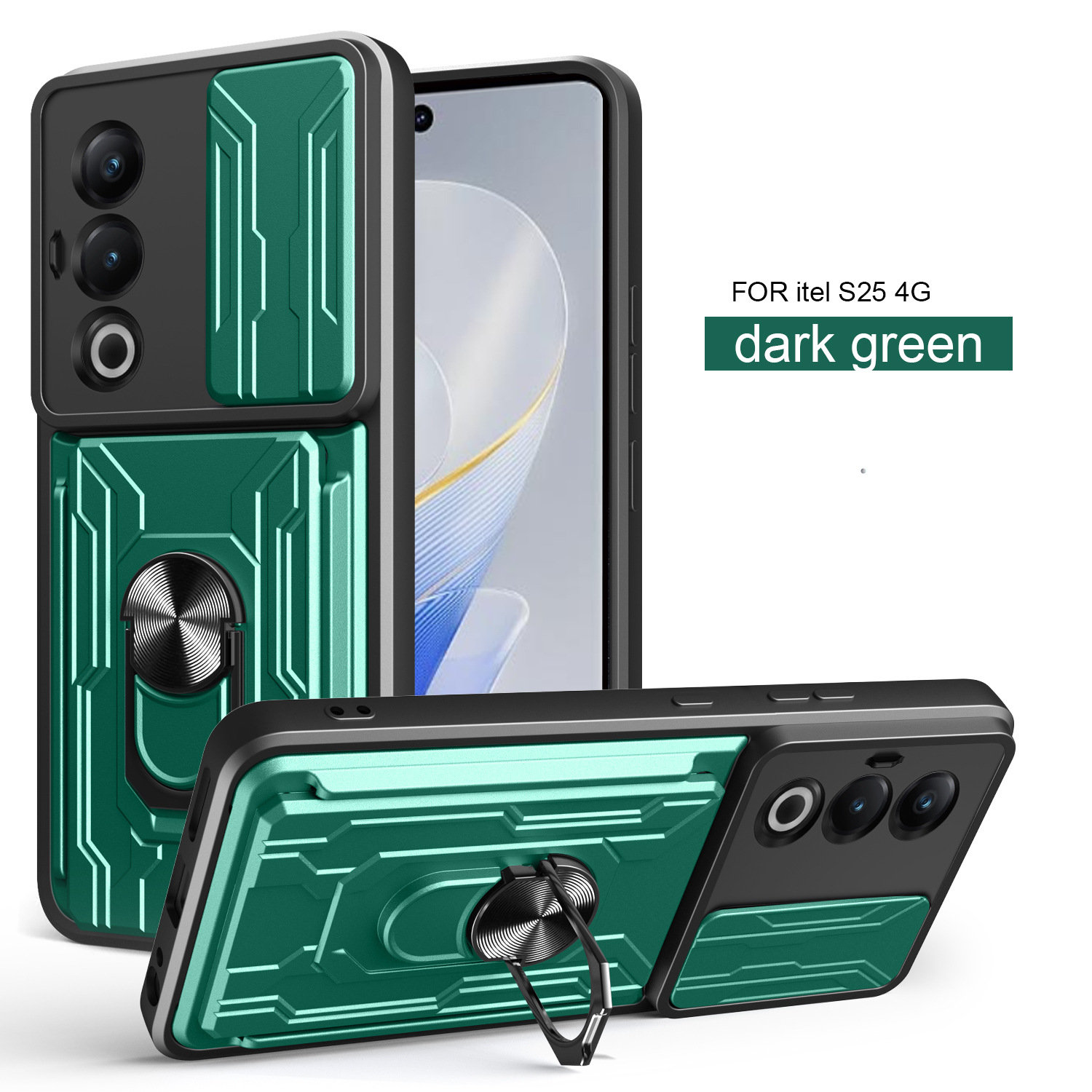 Adecuado para el paquete de tarjetas itel S25 Lijia, carcasa del teléfono móvil, modelo de transmisión de sonido, TPU PC, armadura, tarjeta anti-caída, empuje de lente image 5