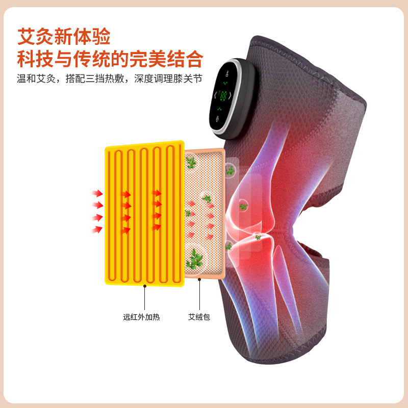 電気加熱膝マッサージャー、家庭用お灸温湿布、古い冷えた脚理学療法器具、肩と膝関節の振動プロテクター|undefined