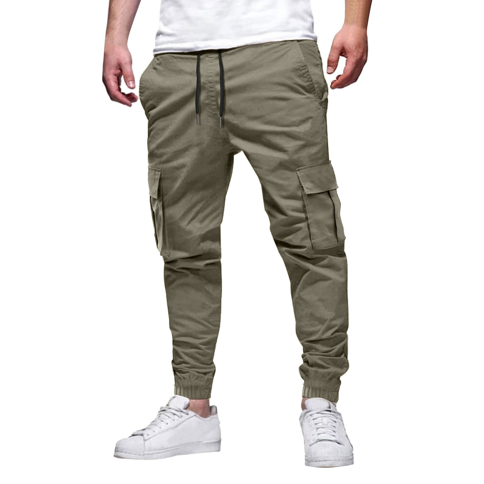 Pantalon décontracté multipoches à cordon de serrage pour homme, style japonais, collection automne-été._voghion.com