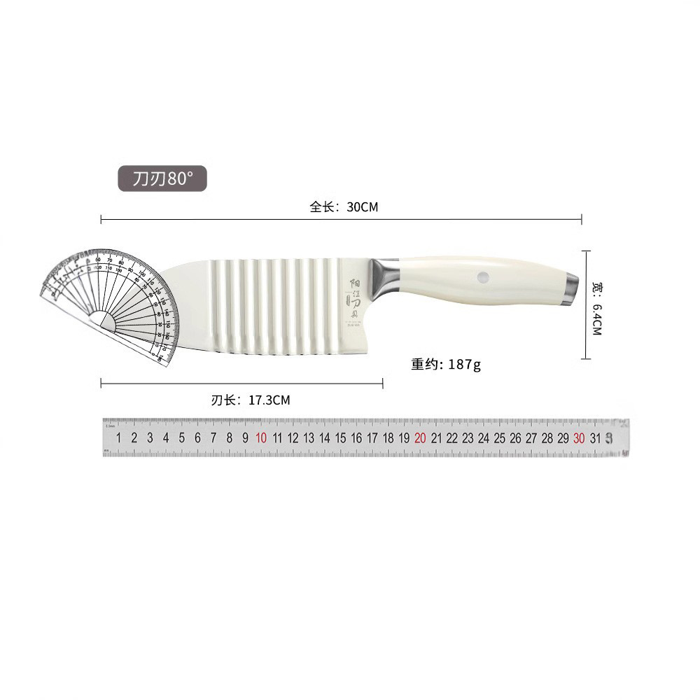 304 cuchillo de cocina de patatas fritas cuchillo de cocina de dientes de lobo multifuncional acero inoxidable ondulado