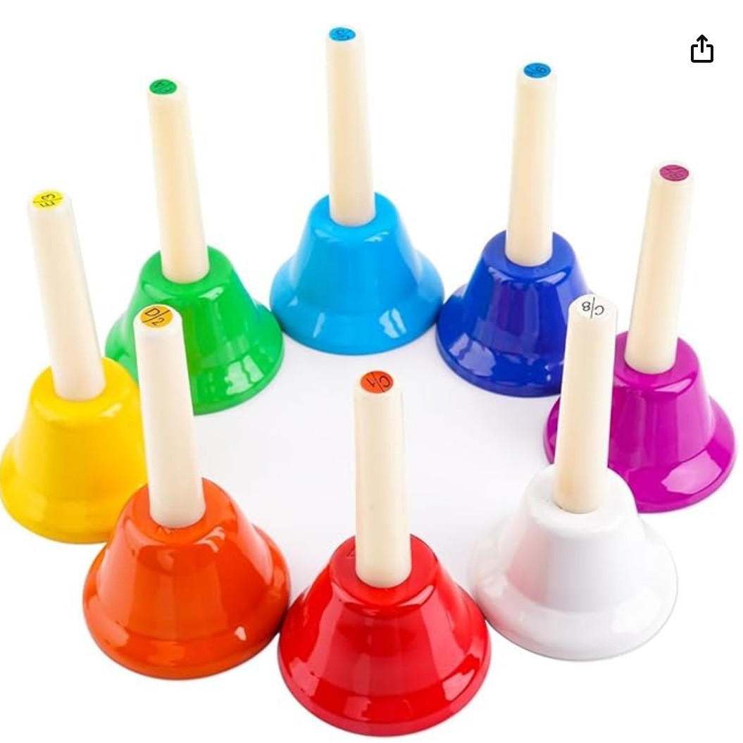 Bell Orff instrumento de percusión de ocho tonos de clase Bell sentido Bell 8-Tone clase Bell campana de mano prensa Bell