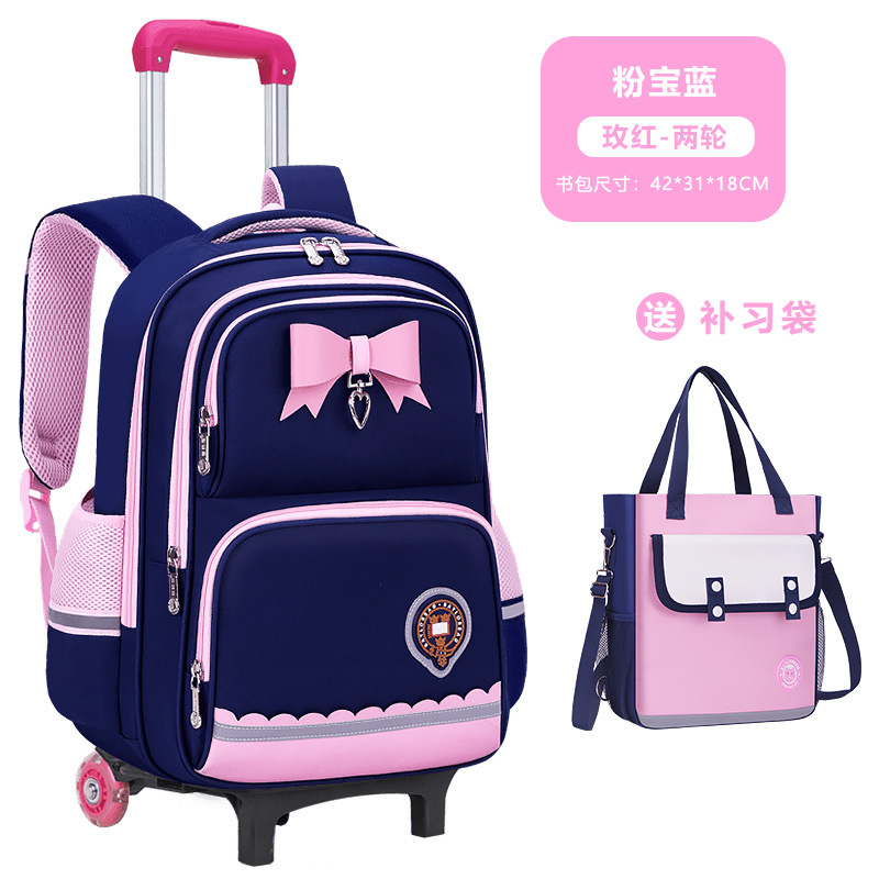 Nueva mochila de tirón para estudiantes de escuela primaria niñas 2 - 3 - 5 - 6 grados mochila de hombro para niños de gran capacidad impermeable para reducir la carga