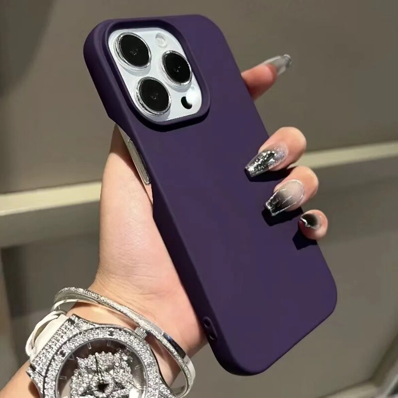 Suitable for Apple 17Promax Half-Pack Matte Silicone Solid Color Phone Case Iphone16 Ultra-Thin Anti-Fall Protective Case 13