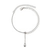 Pendant from pearl, airplane, metal marine beach ankle bracelet, simple and elegant design