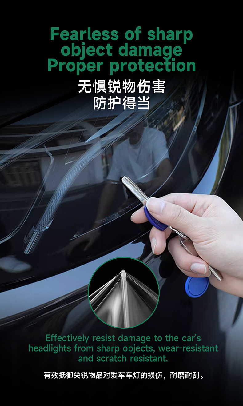 Car Tpu Headlight Protective Film, Scratch-Resistant, High Light Transmittance, Factory Direct Sales
