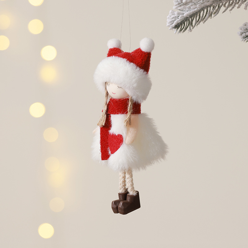 Nuevo ángel transfronterizo muñeca Santa ciervo decoración colgante tela de peluche colgante árbol de Navidad