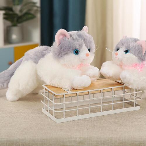 Can call simulation cat doll cute little lying cat plush toy children sleeping companion doll birthday gift