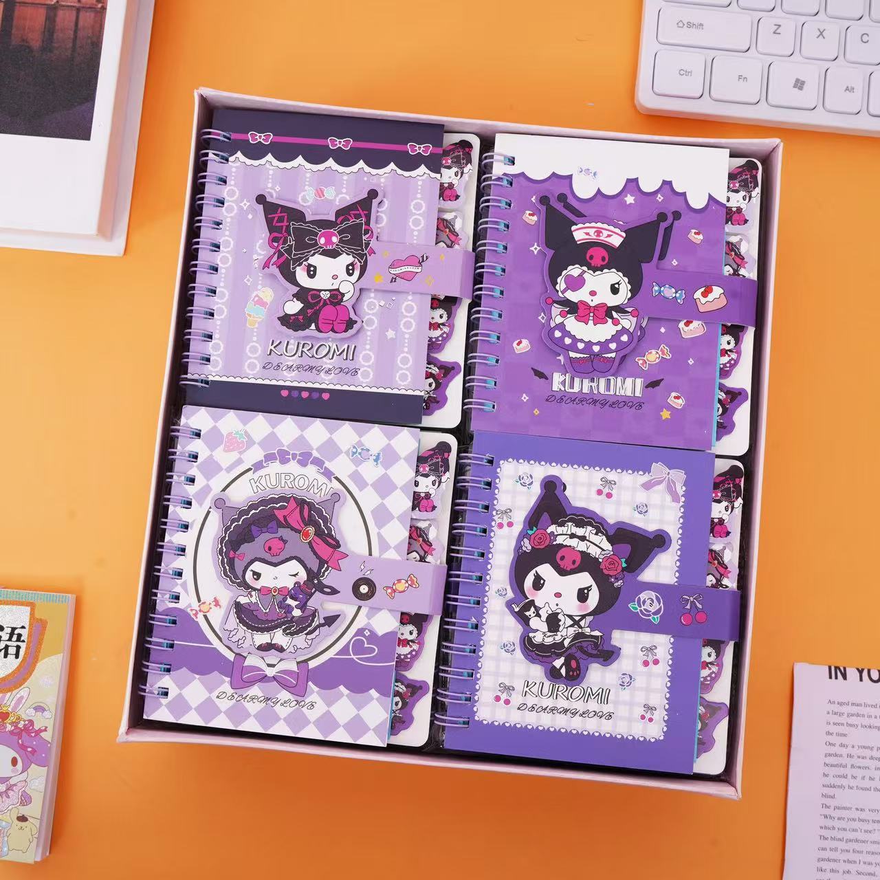 Cuaderno Espiral con Diseño de Mascota Adorable, Cuaderno Escolar Kuromi de Alta Calidad, Planificador Espiral con Hojas Intercaladas, Diario, Agenda.
