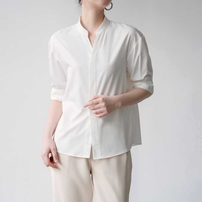 High-End Simple and Clean White Shirt Women's Short-Sleeved Summer New Interview Temperament Formal Professional French Shirt