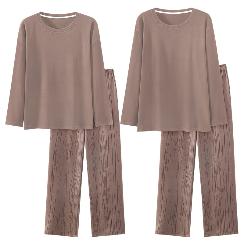 Pajamas de pareja otoño y invierno de ternudo catiónico de manga larga rayas oscuras de alta calidad caliente conjunto de ropa de hogar caliente