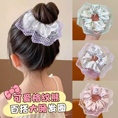 新しい子供のかわいい大腸ヘアバンドヘッドフラワー少女韓国レースヘアアクセサリー花女の子ボールヘアロープ