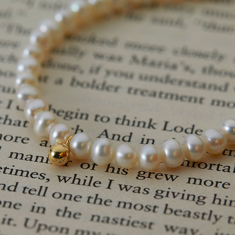 Simple Style Geometric Imitation Pearl Titanium Steel Womenu0027S Bracelets 1 Piece