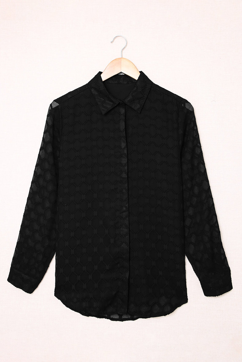 Title 9, Tulle Long Sleeved Lace Shirt Womens Loose Top