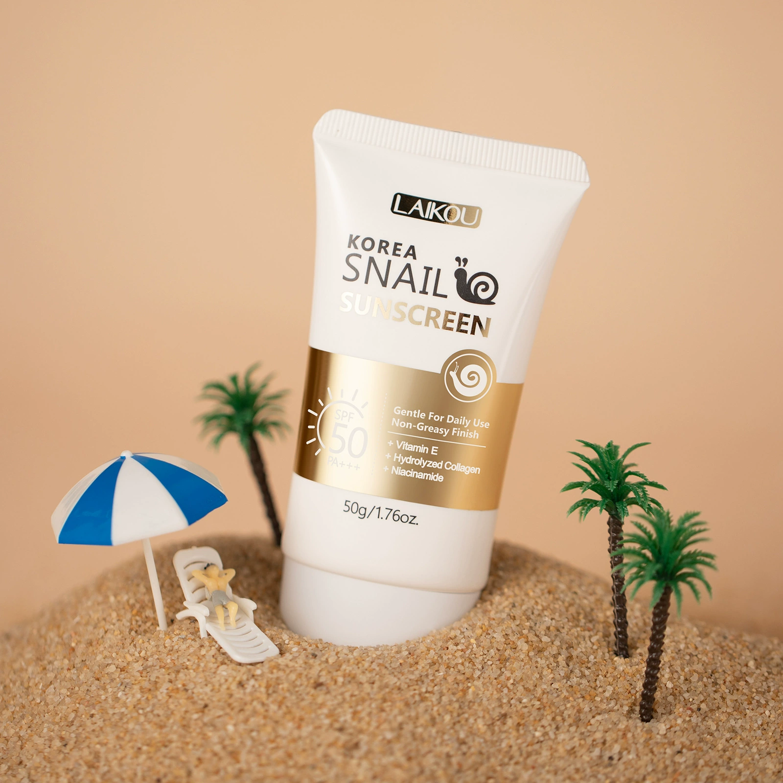 Новый трансграничный продукт Laiko Snail Sunscreen 50 г, увлажняющий, увлажняющий, изолирующий крем от УФ-излучения на складе